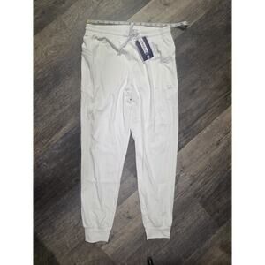 G Gradual Mens Joggers Sweatpants White Size M NWT Activewear Zip Pockets